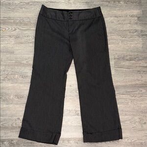 Stylish Black with thin White Pinstripe Wide-Leg Trousers